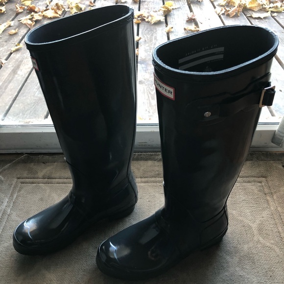 slate grey hunter rain boots